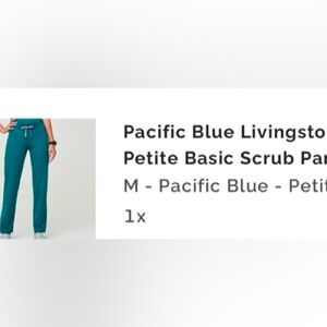 Figs, Livingston, scrubs Pacific blue size petite medium